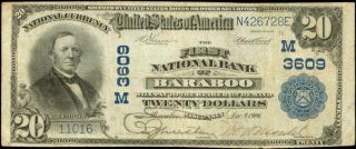 20 Baraboo Wisconsin PB 1902 3609 National Currency