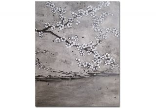 Soniei Mount Fuji Japanese Blossom Art Black White Gray Grey Painting 