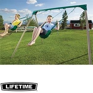 Lifetime Earth Tone 10 Swing Set A Frame Swing Set 2 Belt Swings 