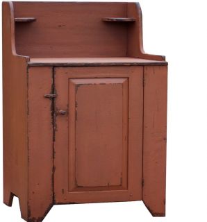 PRIMITIVE WASHSTAND VANITY COUNTRY PAINTED DRY SINK CABINET CUPBOARD 