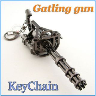 Classic firearms MINIATURE Machine Gun Model Gatli KeyChain Ring 