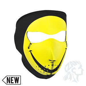 BLACK YELLOW SMILEY FACE HAVE A NICE DAY NEOPRENE FULL FACE COSTUME 