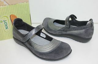 Naot Kirei grey suede / sterling leather combo shoes New In Box