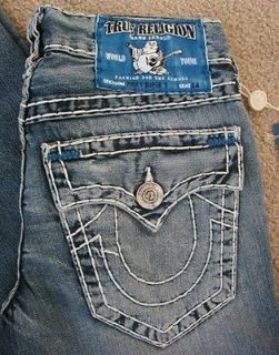 NWT True religion mens Ricky super t jeans with blue bartacks