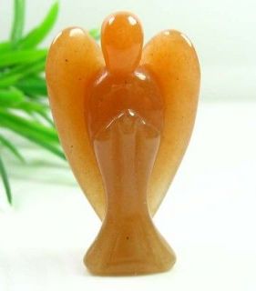 A5375 Natural Red Aventurine hand carved carving angel with wing 