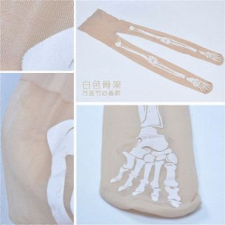1pcs Skeleton Sexy Printed Socks Transparent Pantyhose Girl Stocking 