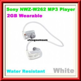 sony nwz w262 water resistant wearable 2gb  white from