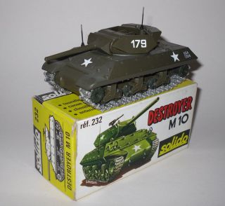 SOLIDO No. 232 TANK DESTROYER M10   MILITARY BOXED US ARMY 1970S MADE 