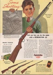 1935 REMINGTON 22 HUNT RIFLE INDIAN BOY BOX SPORT GUN TARGET AMMO 