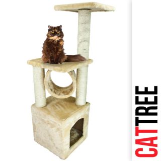 New Cat Tree 36 Level Condo Furniture Scratching Post Pet House Beige 