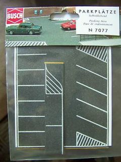Newly listed N scale Busch ASPHALT PARKING LOT with White Markings