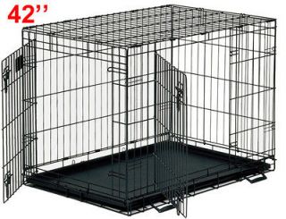 newly listed foldable folding wire dog cage pet crate 42