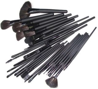 32PCS Professional Eyebrow Shadow Brush Power Brush Natural Leather 