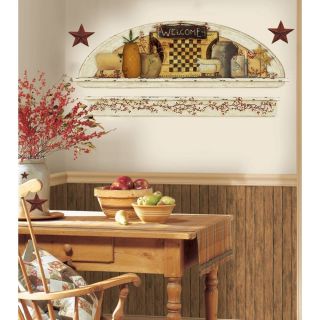 New PRIMITIVE ARCH WALL DECALS Country Kitchen Stars Berries Stickers 