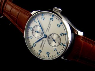parnis 43mm White automatic mechanical kinetic energy watch Power 