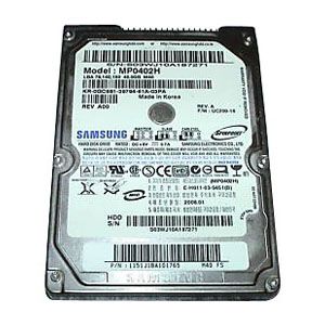 Samsung Spinpoint M40 40 GB,Internal,5400 RPM,2.5 MP0402H Hard Drive 