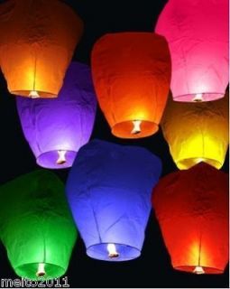 Newly listed 10pcs mix clolr Sky Chinese Fire Lanterns wish for Party 