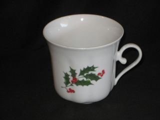 Vintage Apulum Romania Christmas Holly Coffee Cup