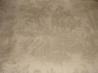 yds x 54 Beige Country Life Toile Waverly Home Decor Fabric 