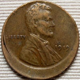 1919 lincoln small cent 15 % off center time left