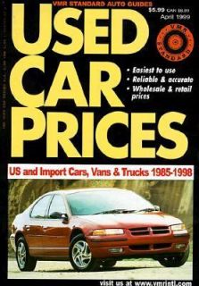 Used Car Prices 1985 98 by Inc. Staff Vehicle Market Research 