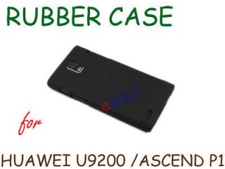 Black Rubber Rubberized Cover Hard Case +Film for Huawei U9200 Ascend 