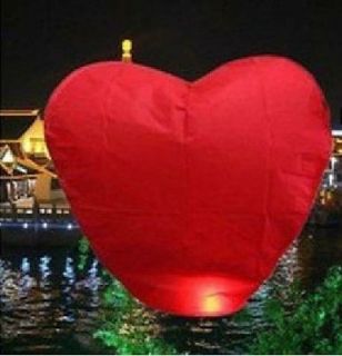 New 100PCS Heart shape FIRE SKY CHINESE LANTERNS BIRTHDAY WEDDING 