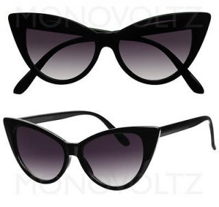New Cat Eye Oversized Sunglasses Retro Vintage Style Smoke Black 