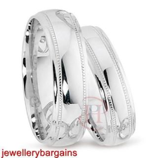   Argentium Silver 4 & 6mm Matching Wedding Ring SET From £106.98
