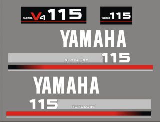 Yamaha 115hp 115 hp V4 Autolube outboard decals graphics stickers