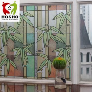 Decorative Adhesive Glass Window Frosted Film Stained Bamboo 35in*2ft 