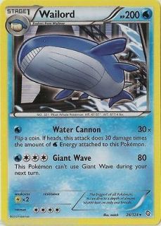 wailord holo pokemon card dragons exalted mint 26 124 200hp