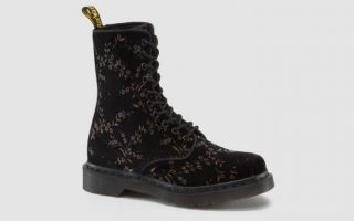 dr martens boots velvet blossom black