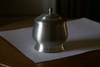 pewter sugar bowl with cover  24 99