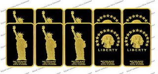 Newly listed 5x ★ STATUE OF LIBERTY ★ INDIAN ★ 24k .999 FINE 