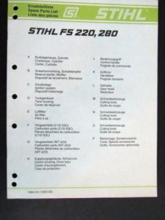 1994 stihl fs 220 280 parts manual 