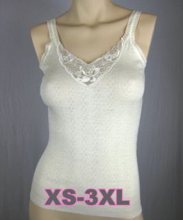 Lady Girl Strap Vest singlet Motif 100% Merino Thermal Underwear 