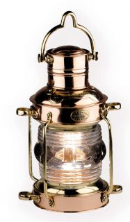 AUTHENTIC MODELS Brass & Copper Anchor Light Nautical Oil Lamp Antique 