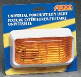 Arcon 12Volt Universal Porch RV Light #18102 Amber Lens w/ 1003 Bulb