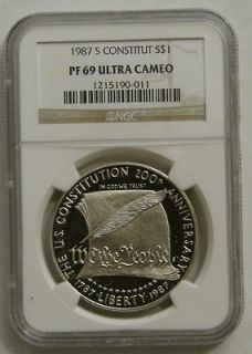 1987 s constitution ngc pf 69 ultra cameo silver dollar