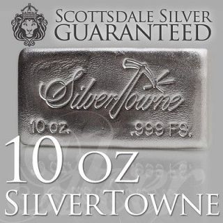Newly listed 10 oz SilverTowne HAND Poured Silver Bar   Ten Troy oz 