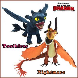 2X How to Train Your Dragon Plush Toothless & Nightmare Soft Toy 