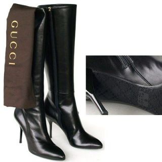 GUCCI New Black High Heel Shoes Boots sz 10.5   40.5 Designer Womens 