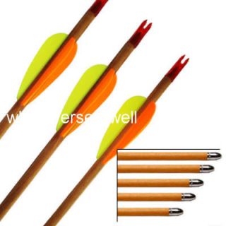 25 x 28 wooden arrows archery steel target point arrow