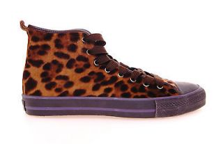 NWT $860 DOLCE & GABBANA Leopard Print Leather High Top Sneakers s 