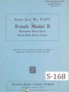 south bend lathe works 9 inch b parts p 477