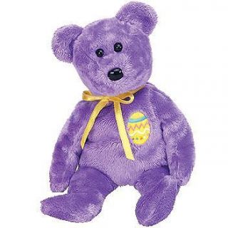 TY Beanie Baby   EGGS 3 the Purple Easter Bear (8.5 inch)   MWMTS