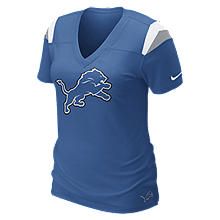 Nike Fashion V Neck NFL Lions Womens T Shirt 469931_484_A