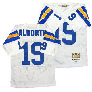 Lance Alworth #19 San Diego Chargers Throwback White Sewn Mens Size 