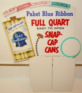 1950s Beer Sign Pabst Blue Ribbon Cone Top Nice